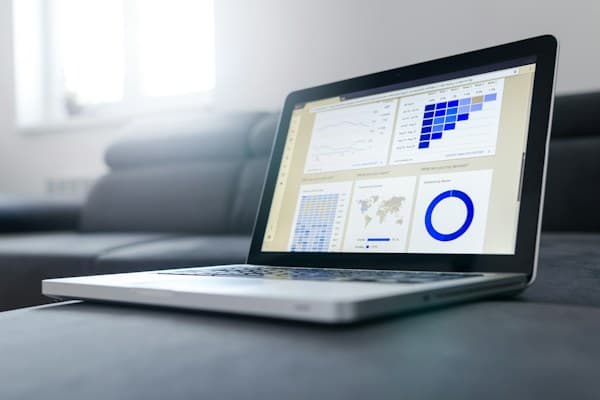 Analytics dashboard on laptop