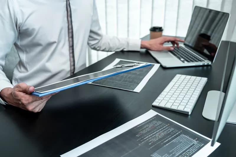 Analytics charts on a laptop