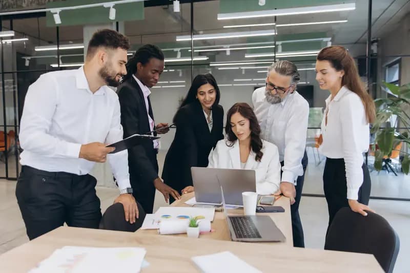 Team collaborating at work