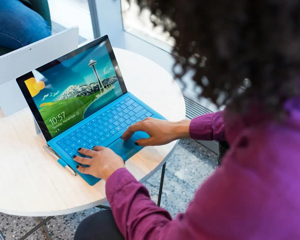 Laptop showing an accessible contact form