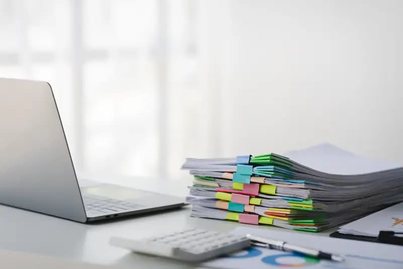 Documents laid out on a desk