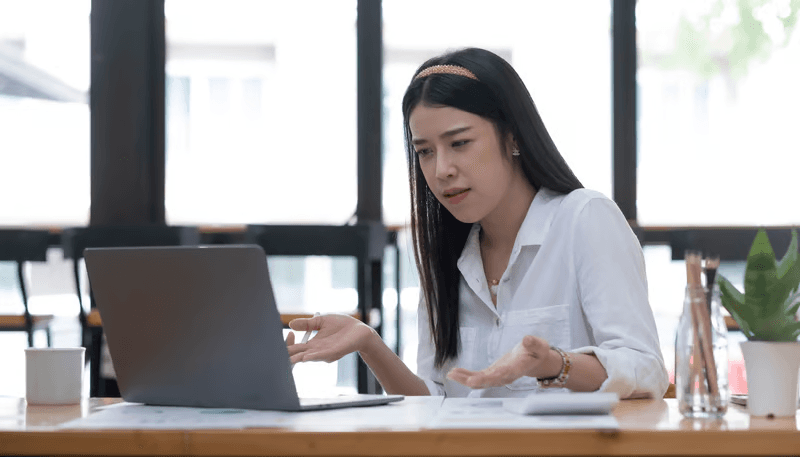 Person at a laptop