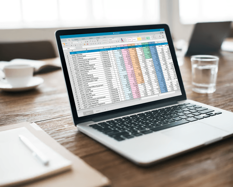 Analytics charts on a laptop