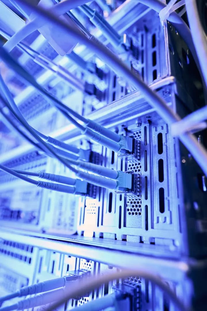 Abstract circuit board representing connected systems