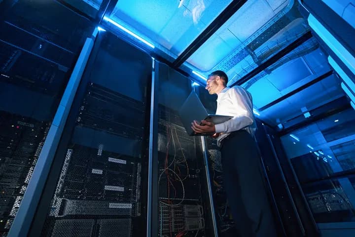 Data center server racks representing your infrastructure